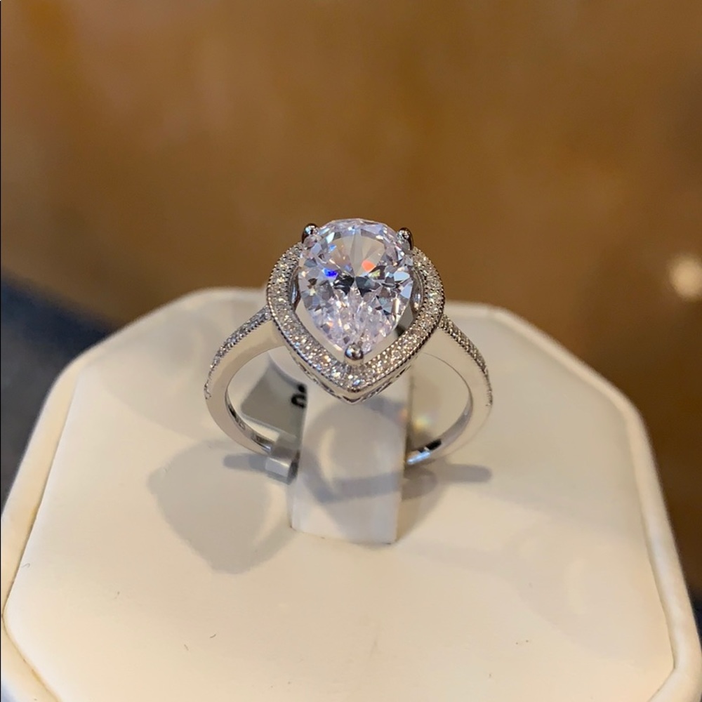 3.5ct 12x9mm Pear Engagement Ring size 9 - Picture 8 of 8